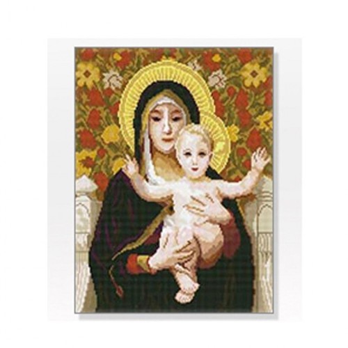 DIY 보석십자수 인물 성모마리아와 아기예수 40X50