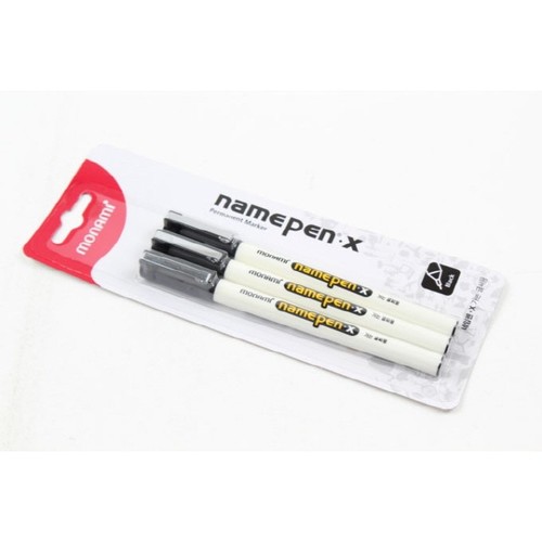 네임펜X 3본 검정색 0.4mm 모나미 사인펜 흑색싸인펜