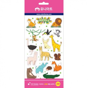 [유니아트]1500 교육용투명스티커-동물