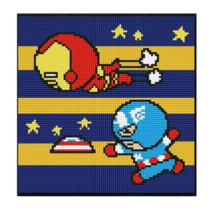DIY 보석십자수 가와이 아이언맨 캡틴아메리카 25X25