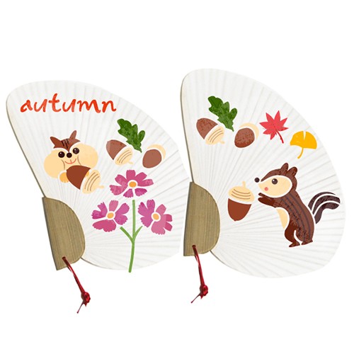 스텐실부채만들기-가을다람쥐도토리(3인세트)