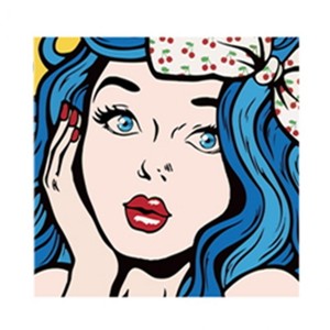 DIY그리기 페인팅 팝아트 파란머리소녀 25X25